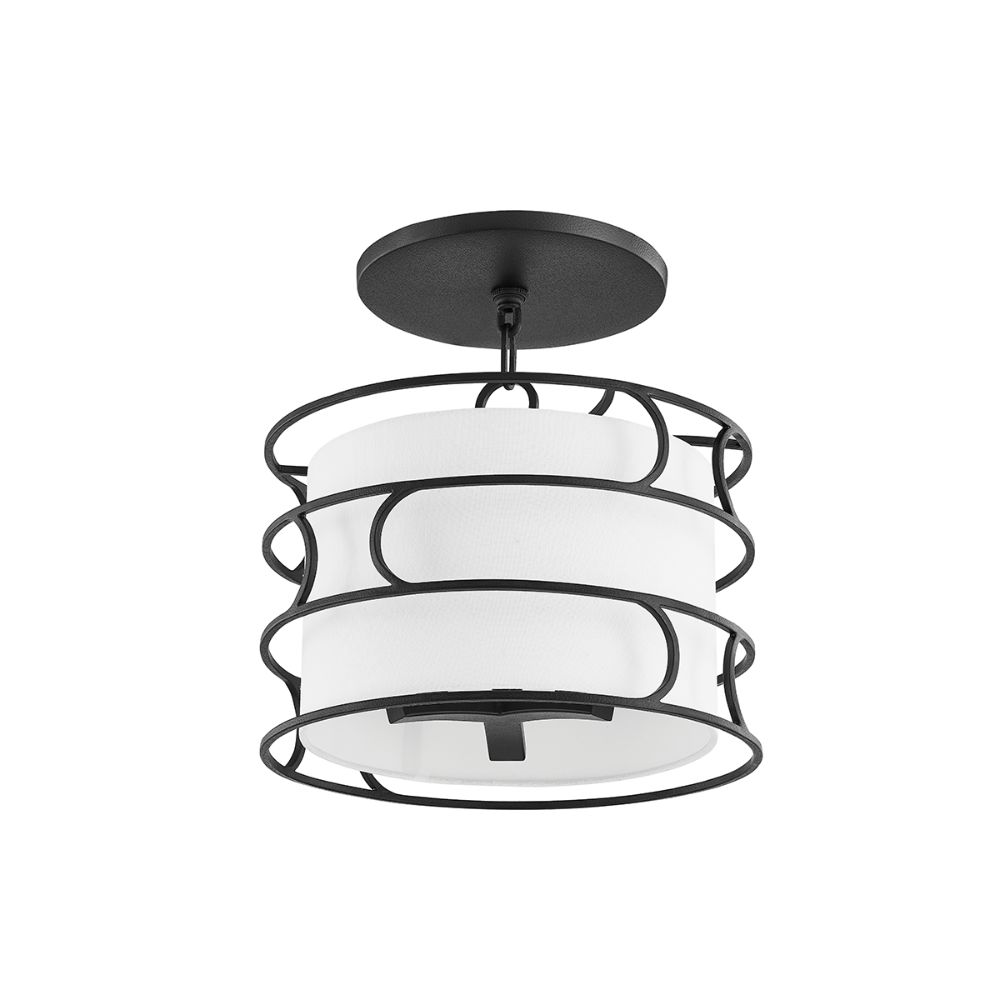Troy Lighting C8114 -FOR 3 Light Semi Flush in Forged Iron